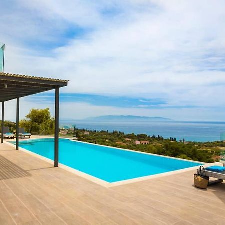 New Villa Blue With Private Pool At Trapezaki Livathos  Exteriér fotografie