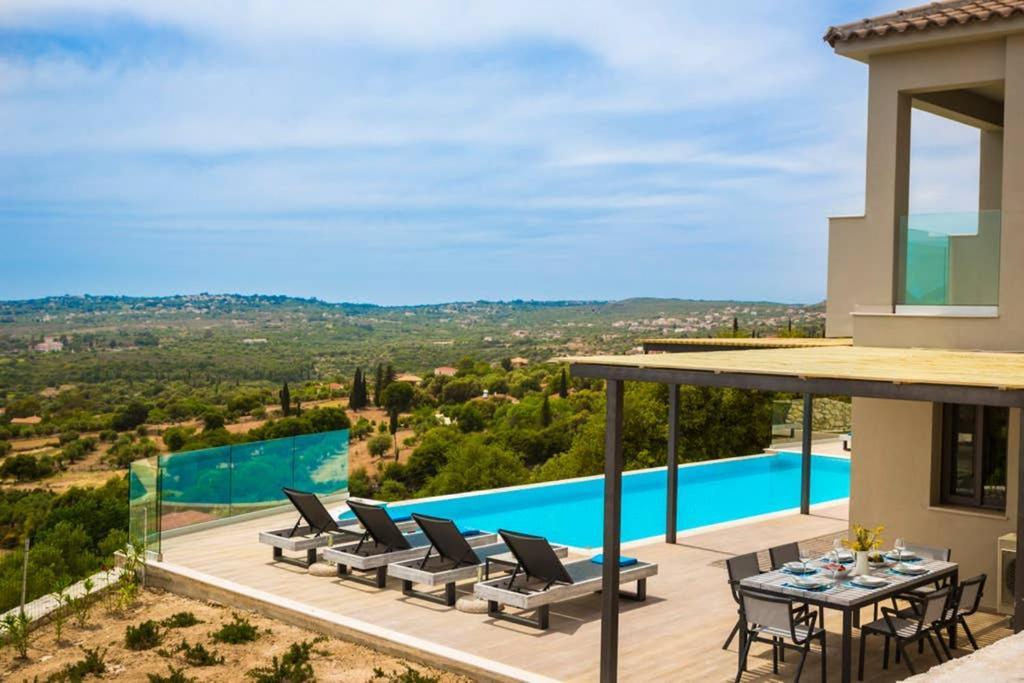 New Villa Blue With Private Pool At Trapezaki Livathos  Exteriér fotografie